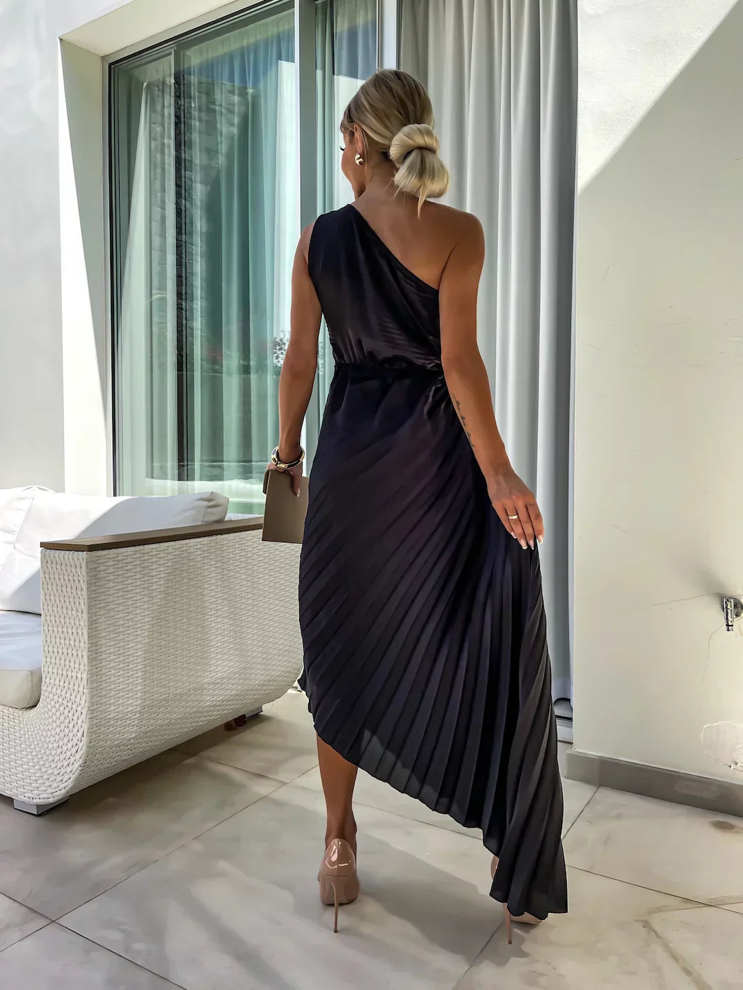 Eya™ | Robe Maxi Élégante à Une Épaule Fleurie