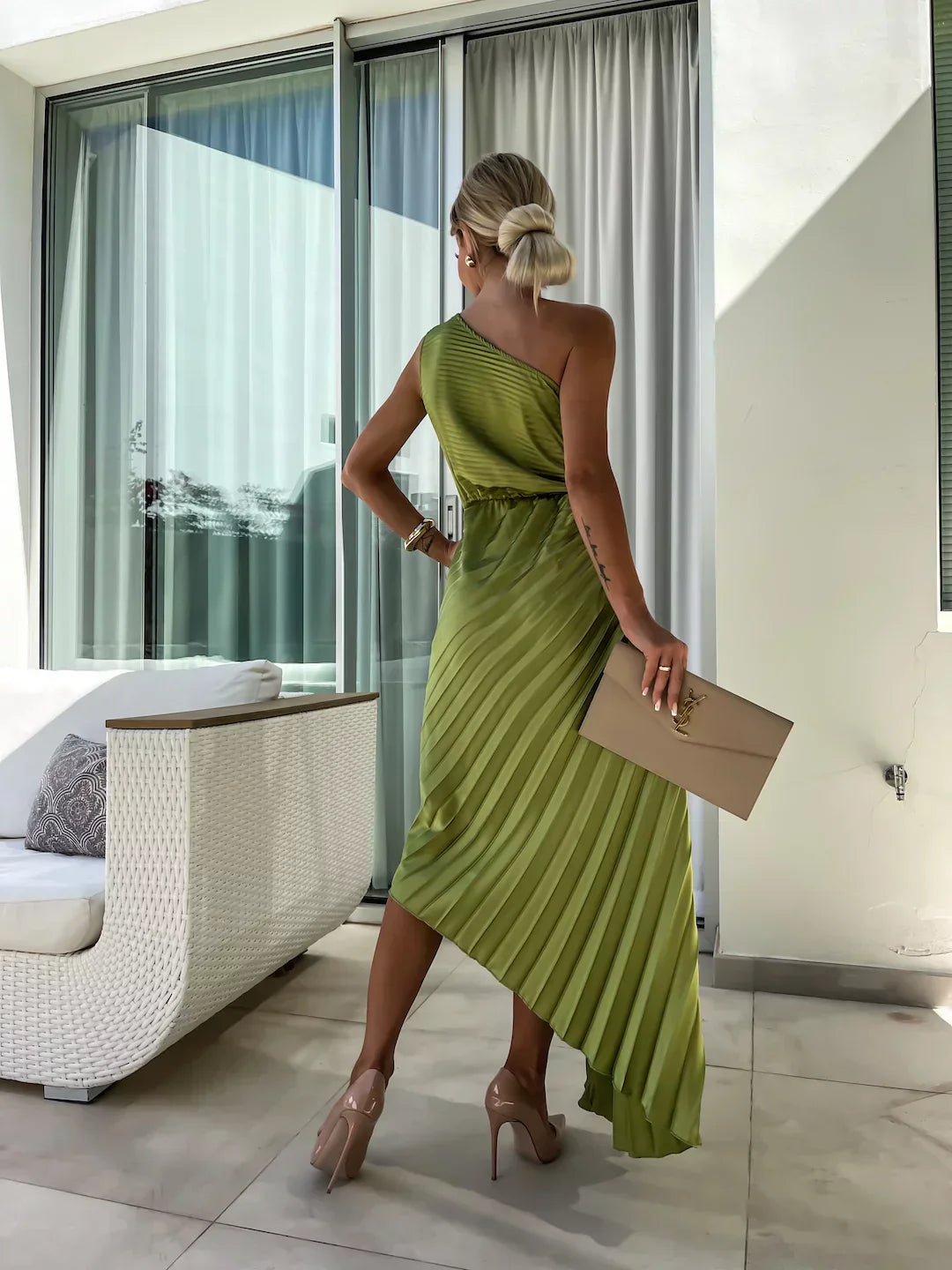 Eya™ | Robe Maxi Élégante à Une Épaule Fleurie