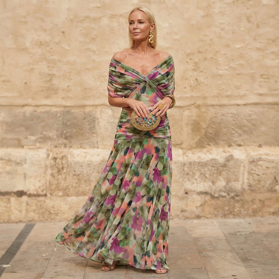 Ignacia™ | Robe Longue Plissée Fleurie