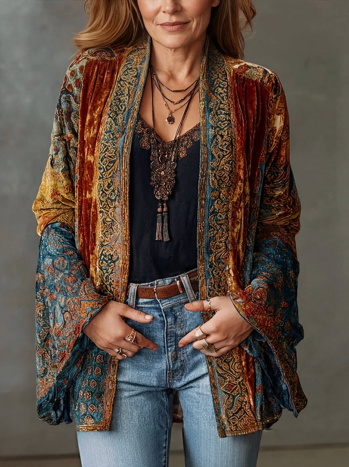 Sylvie | Veste Bohème à Motifs Artistiques