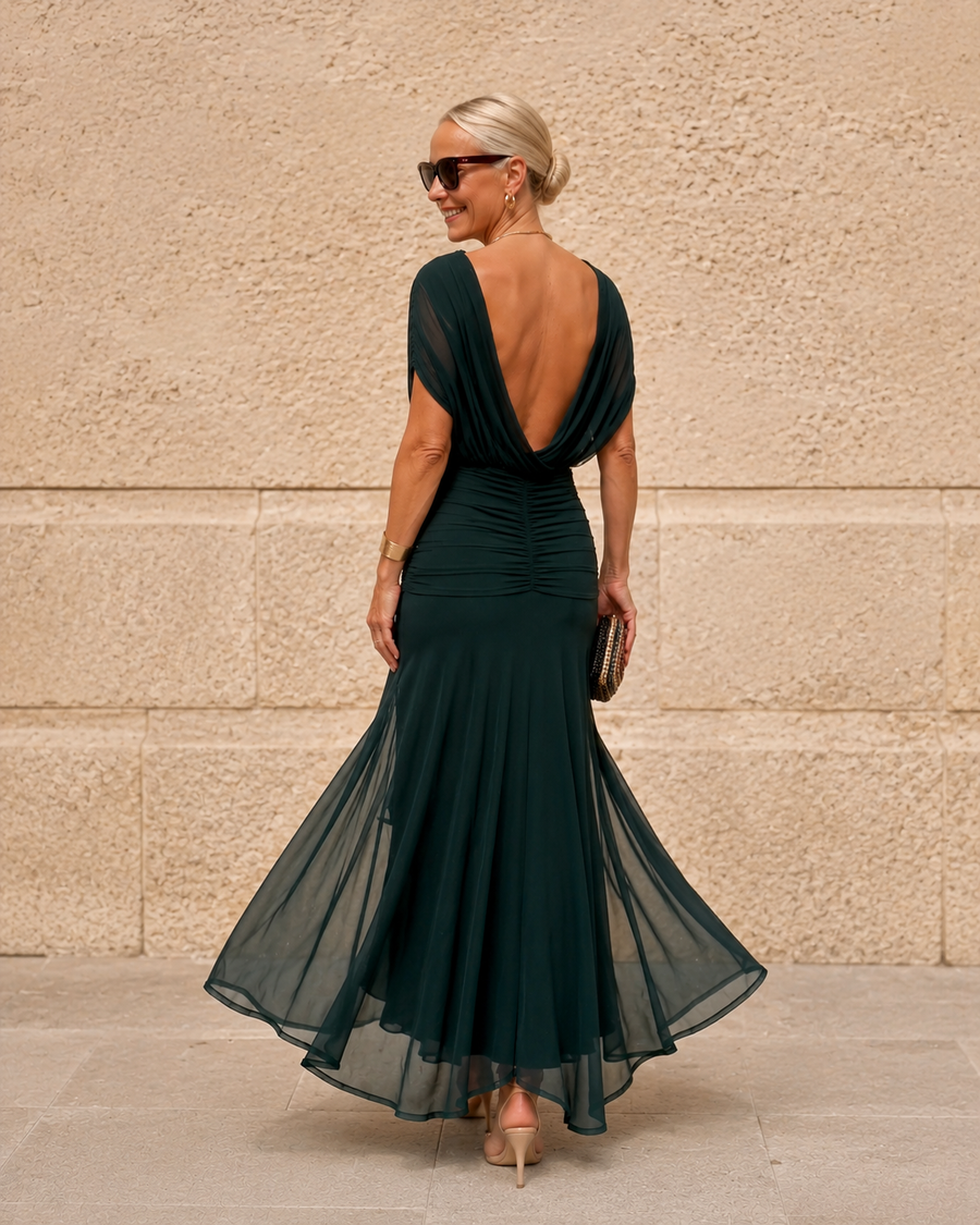 Alondra| Robe Longue Fleurie avec Décolleté en V