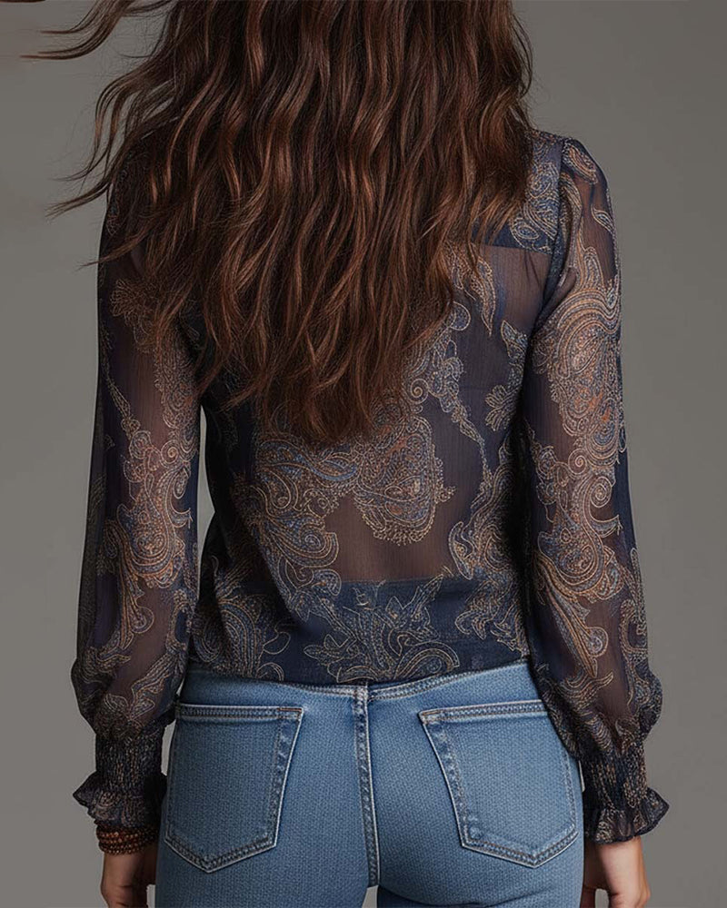 Katie™ | Blouse raffinée à demi-zip et volants