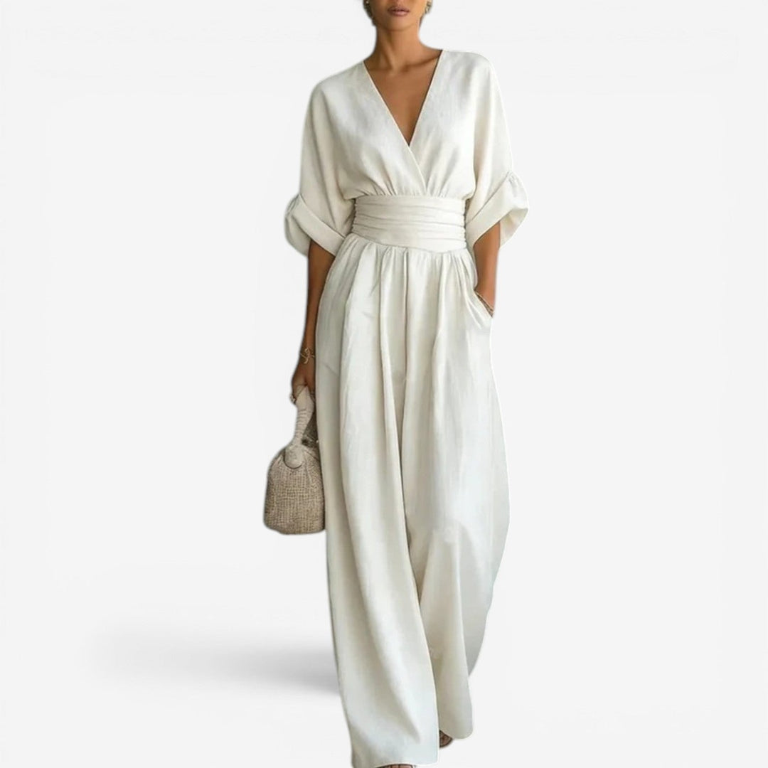 Aurélie | Robe Fluide à Taille Drapée