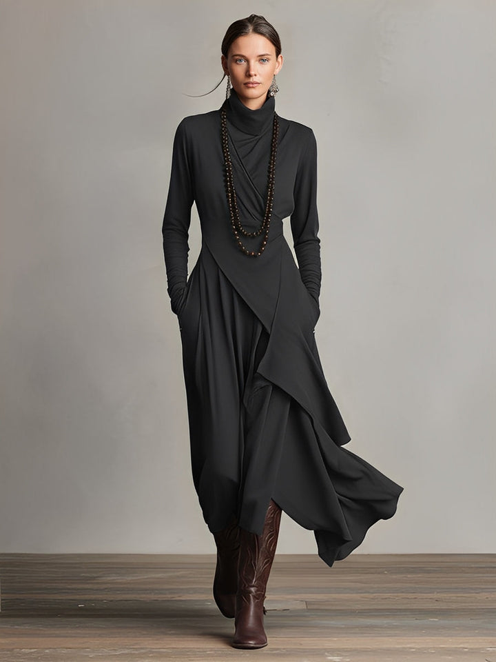 Natalia | Robe Maxi Tricot Asymétrique