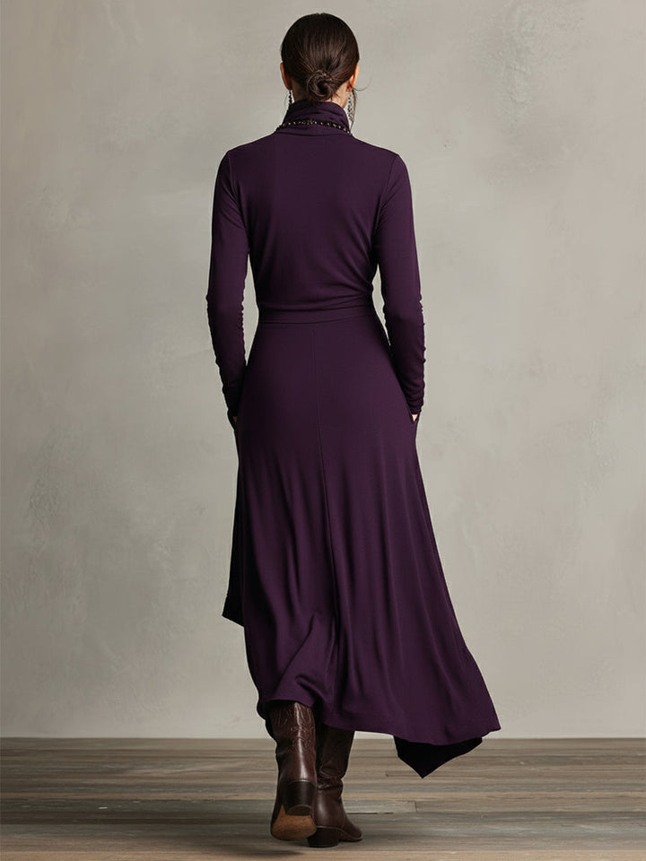 Natalia | Robe Maxi Tricot Asymétrique