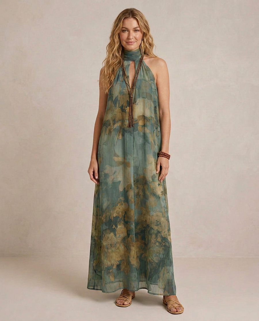FLORA | Robe Maxi Chiffon Florale Boho