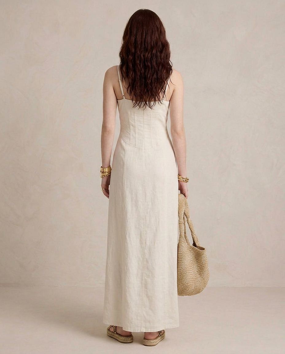 LUCIA | Robe Maxi Blanche avec Fente