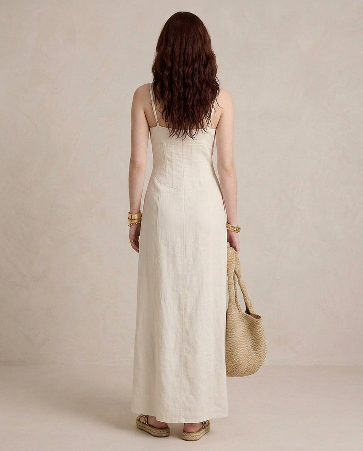 LUCIA | Robe Maxi Blanche avec Fente