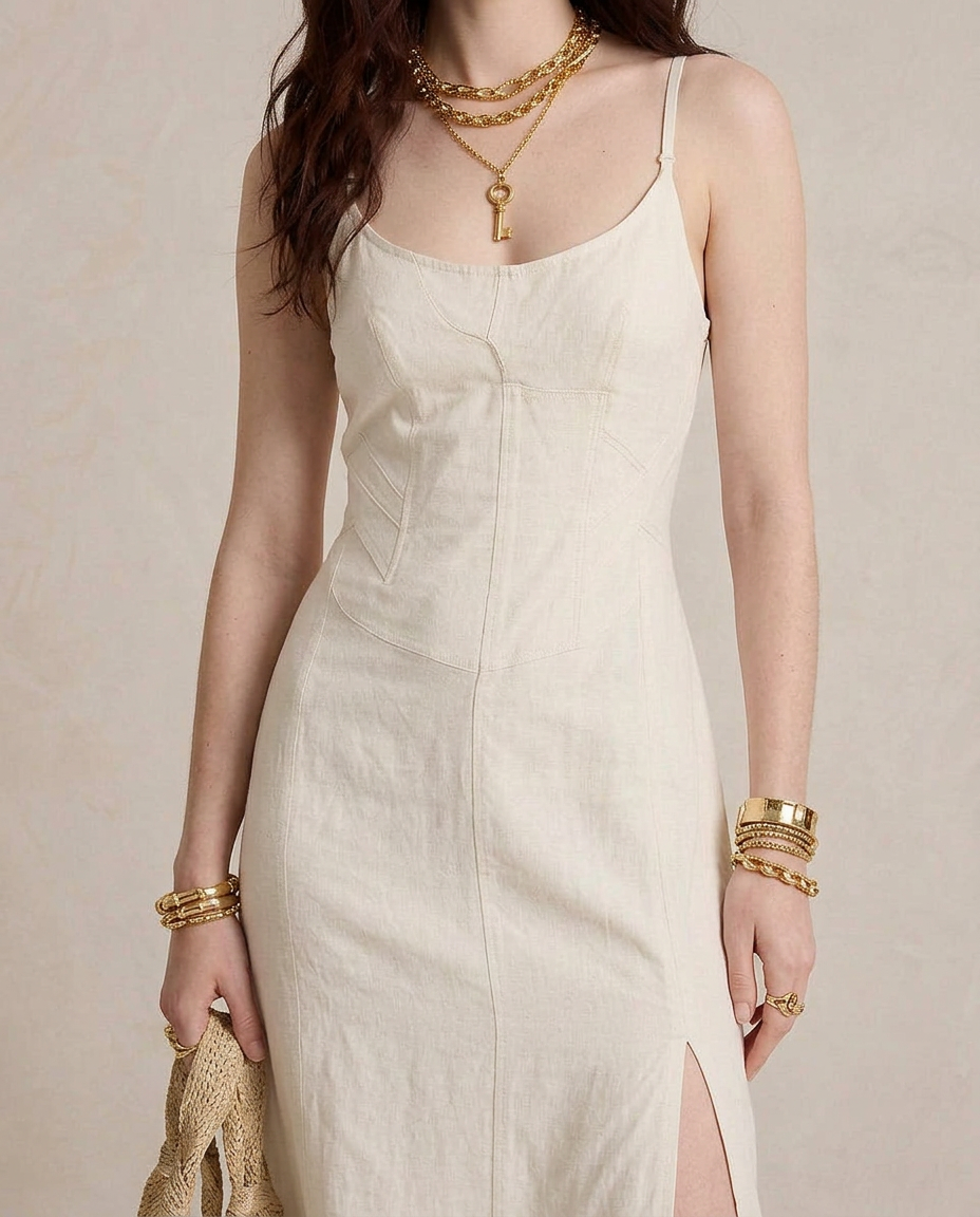 LUCIA | Robe Maxi Blanche avec Fente