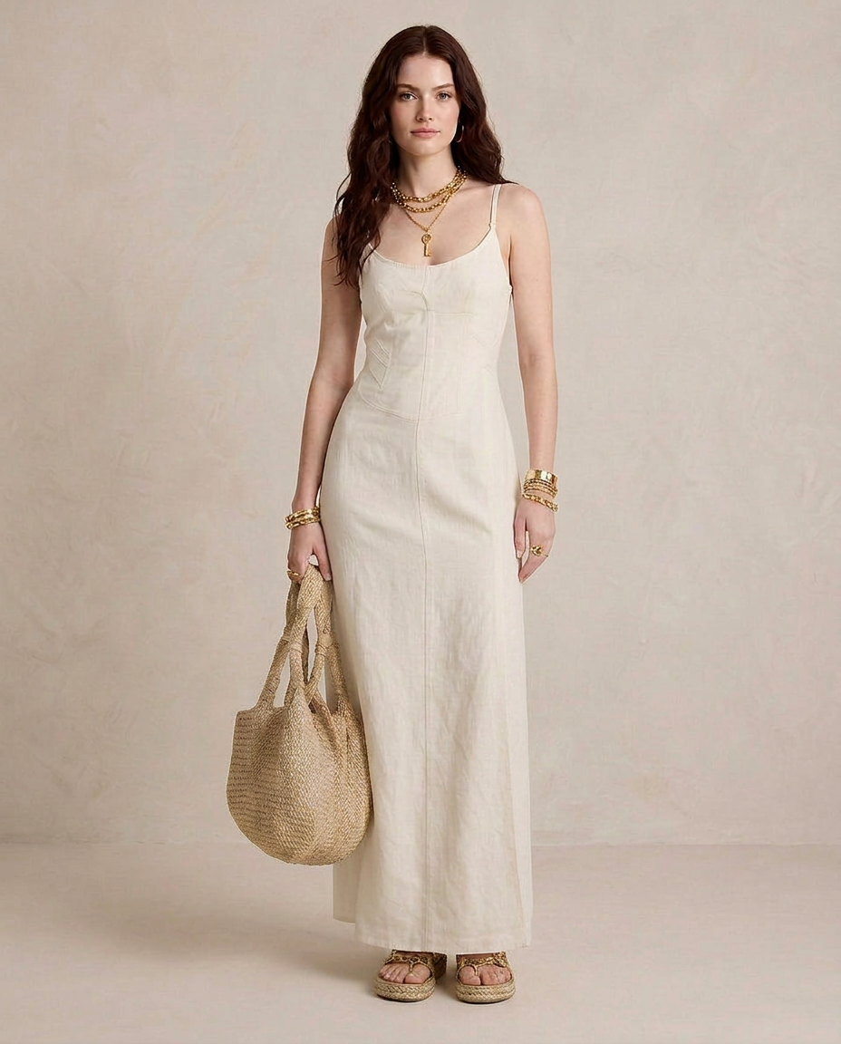 LUCIA | Robe Maxi Blanche avec Fente