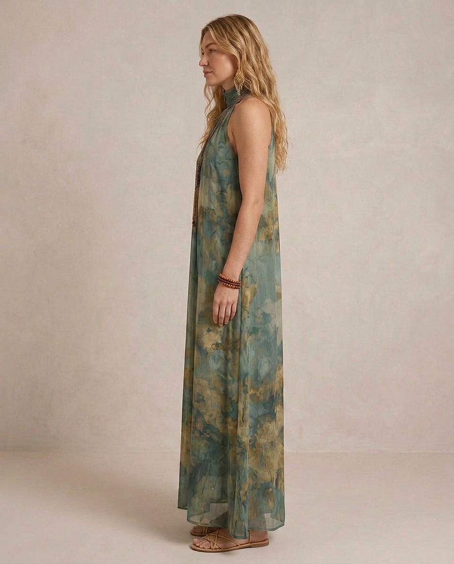 FLORA | Robe Maxi Chiffon Florale Boho