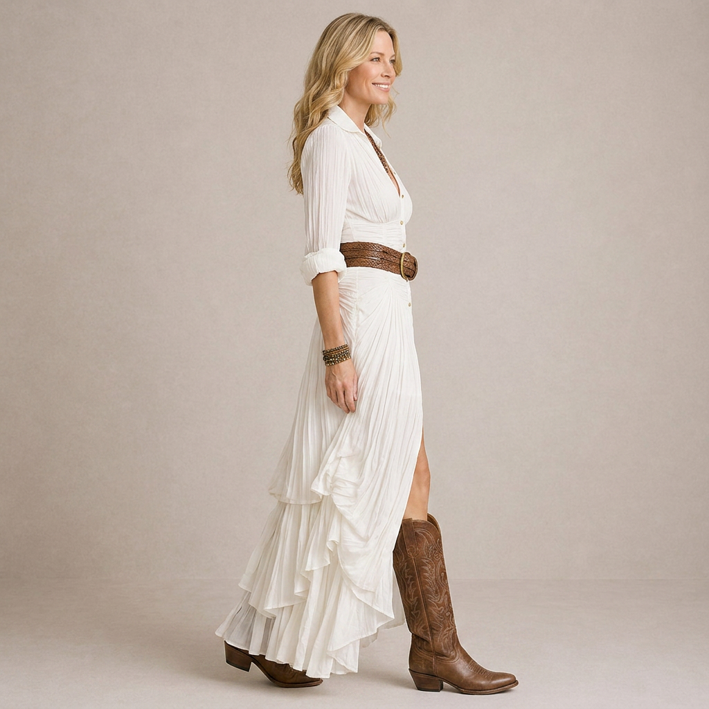 OLIVIA | Robe longue avec col