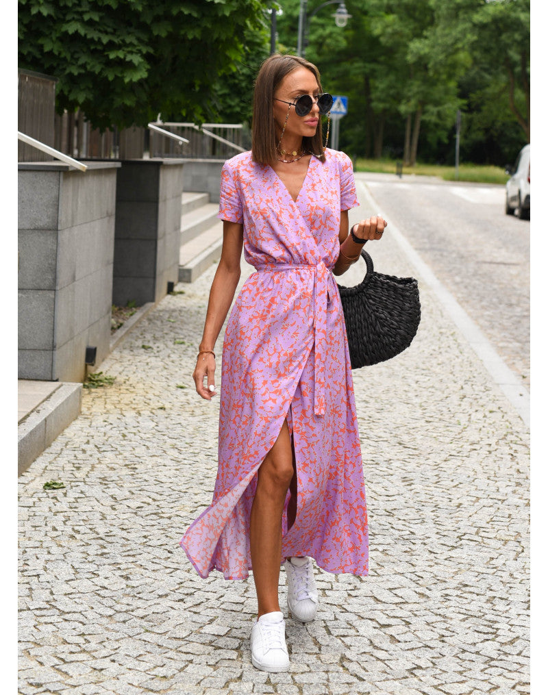 Talia™ | Robe Florale Élégante à Col V