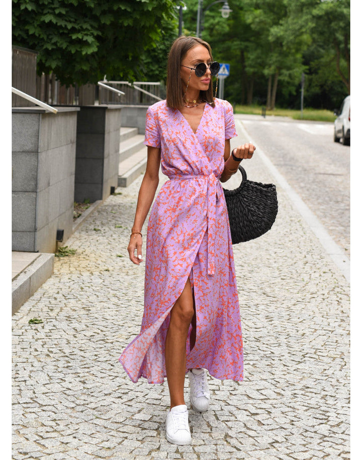 Talia™ | Robe Florale Élégante à Col V