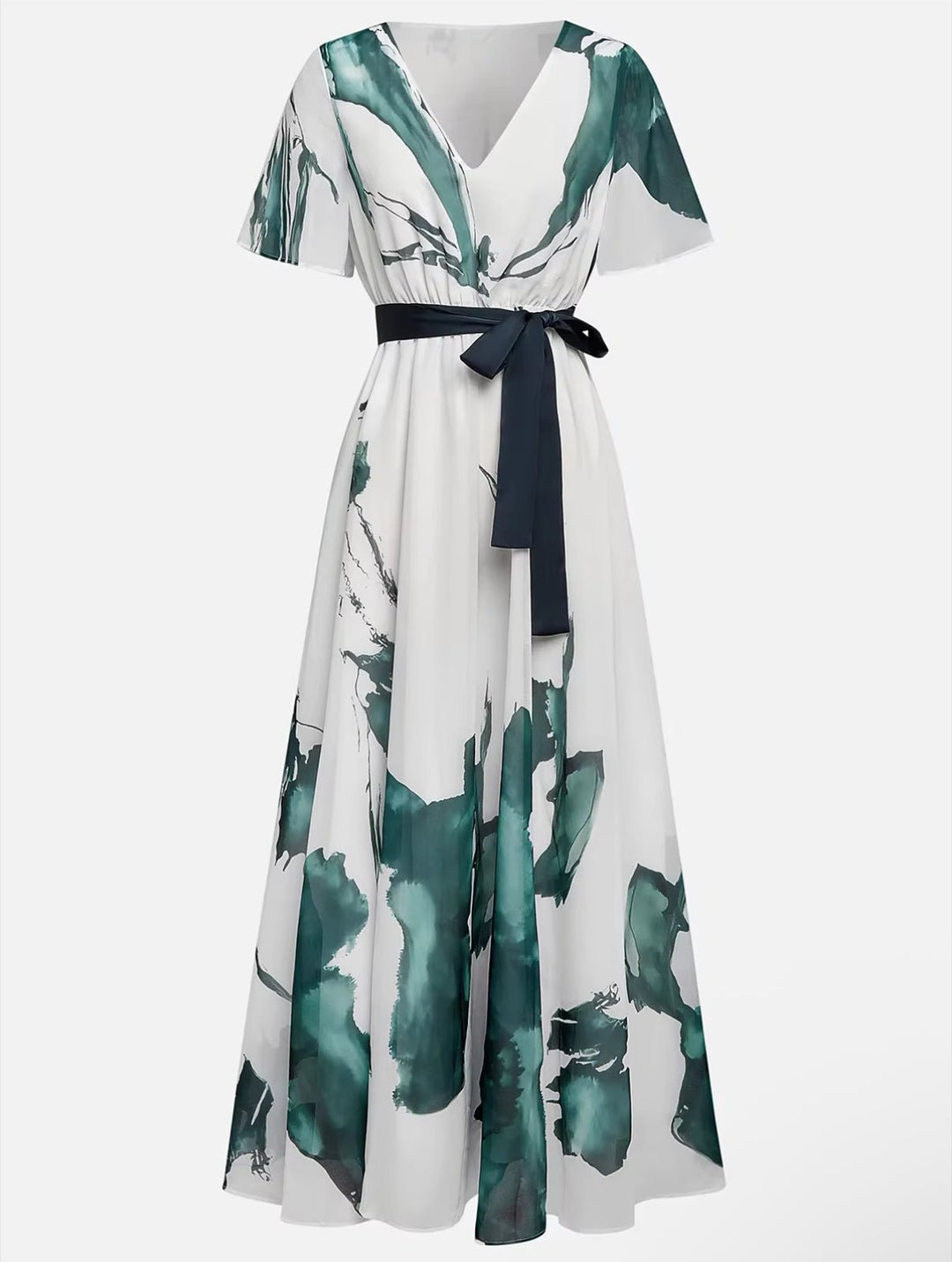 Nayla | Robe maxi avec imprimé aquarelle