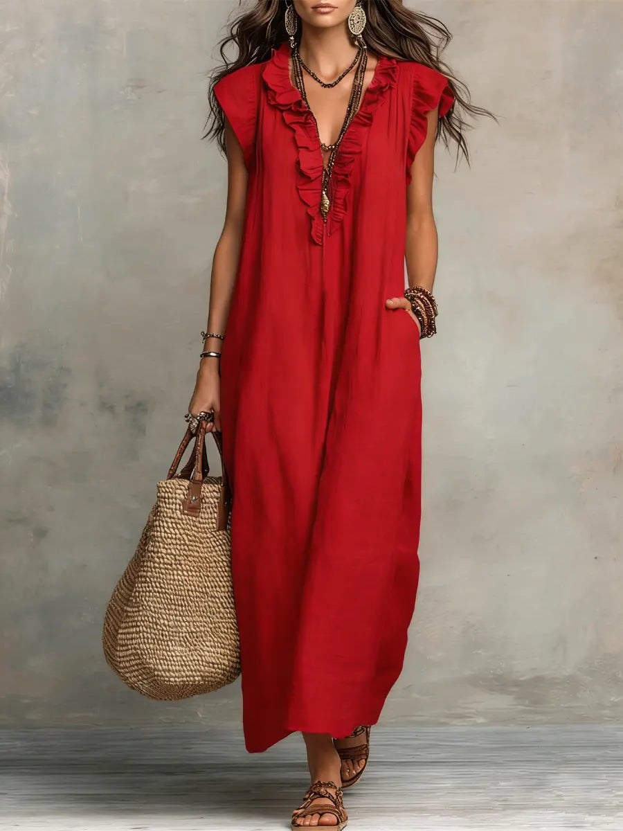 Camélia | Robe Longue Bohème Lin & Coton