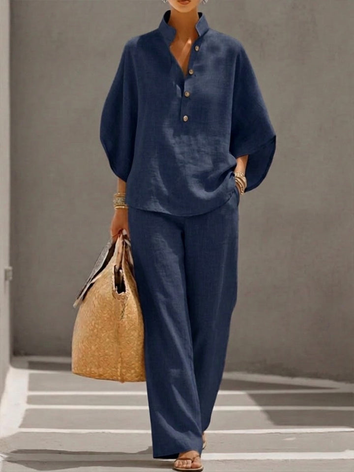 Ensemble printemps décontracté – chemise & pantalon large