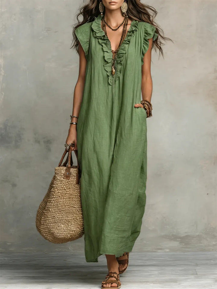 Camélia | Robe Longue Bohème Lin & Coton