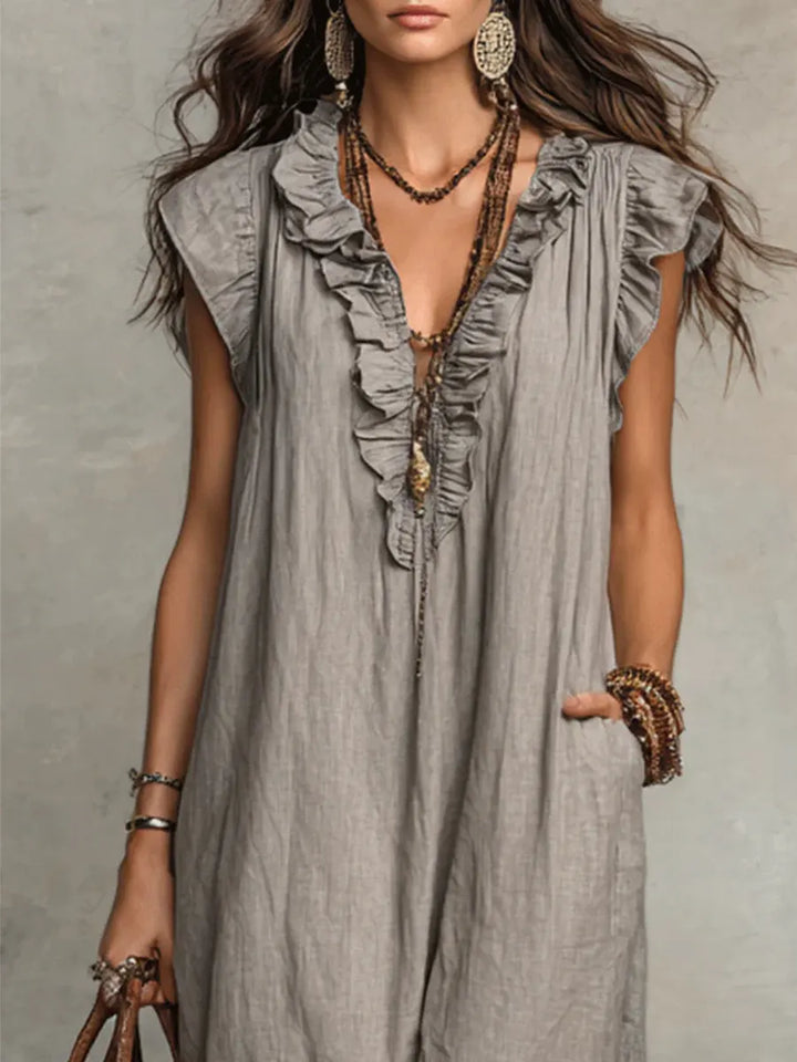 Camélia | Robe Longue Bohème Lin & Coton