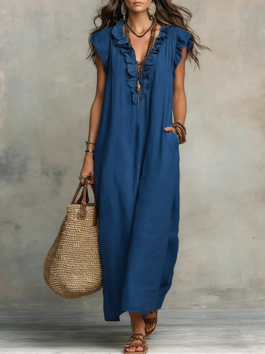 Camélia | Robe Longue Bohème Lin & Coton