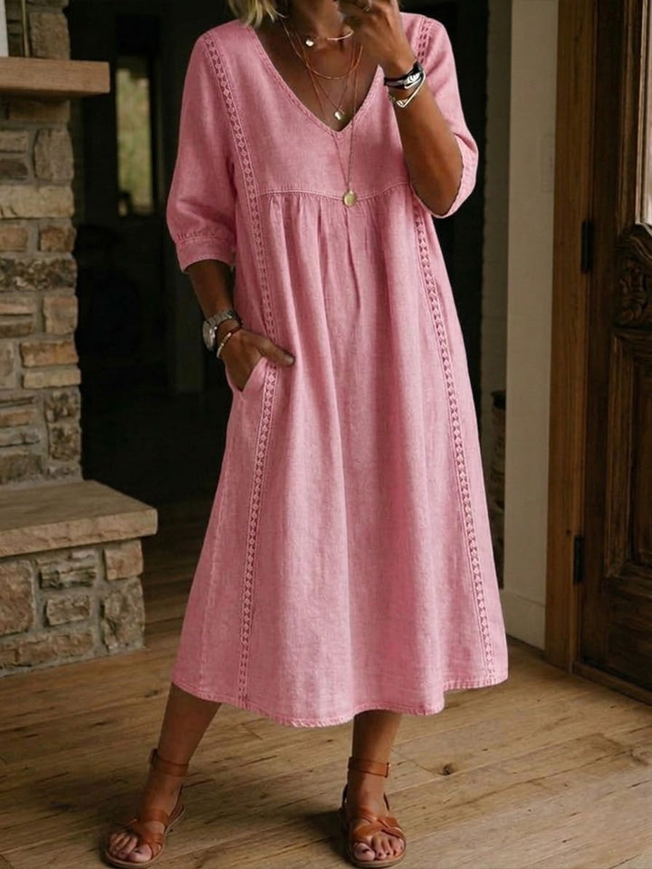 Nicole | Robe Midi Fluide à Décolleté en V