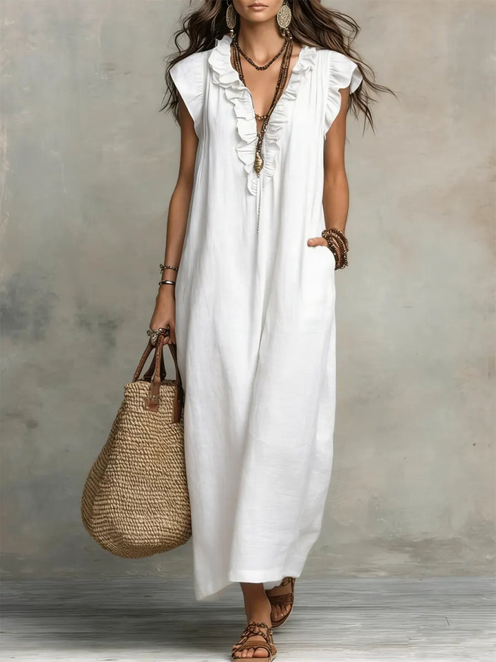 Camélia | Robe Longue Bohème Lin & Coton
