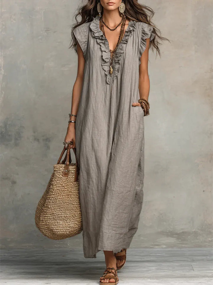 Camélia | Robe Longue Bohème Lin & Coton